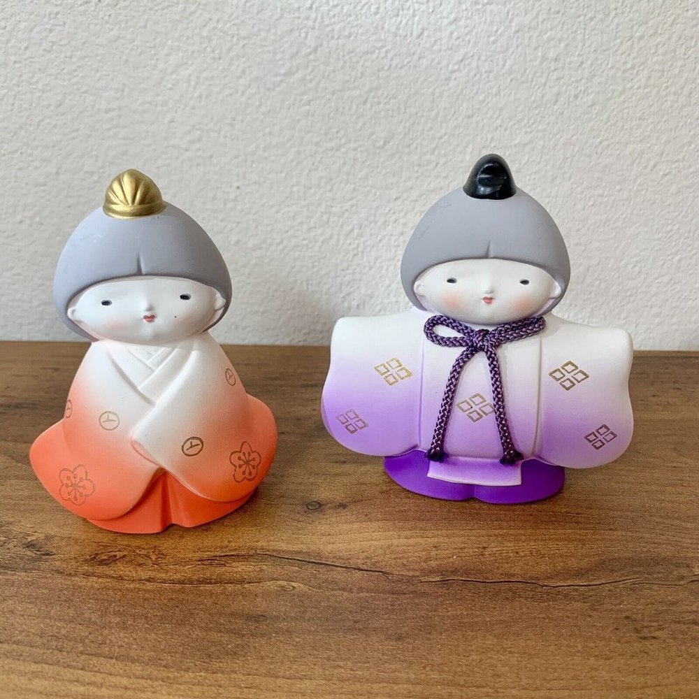 Kato Kogei‎ Japanese Porcelain Pair Figures Painted w/o boxes